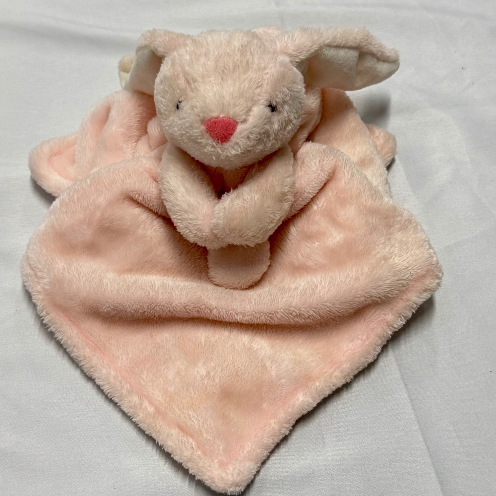 Carters Just One You Pink Bunny Security Blanket Leaf Print Lovey 24764 09/21